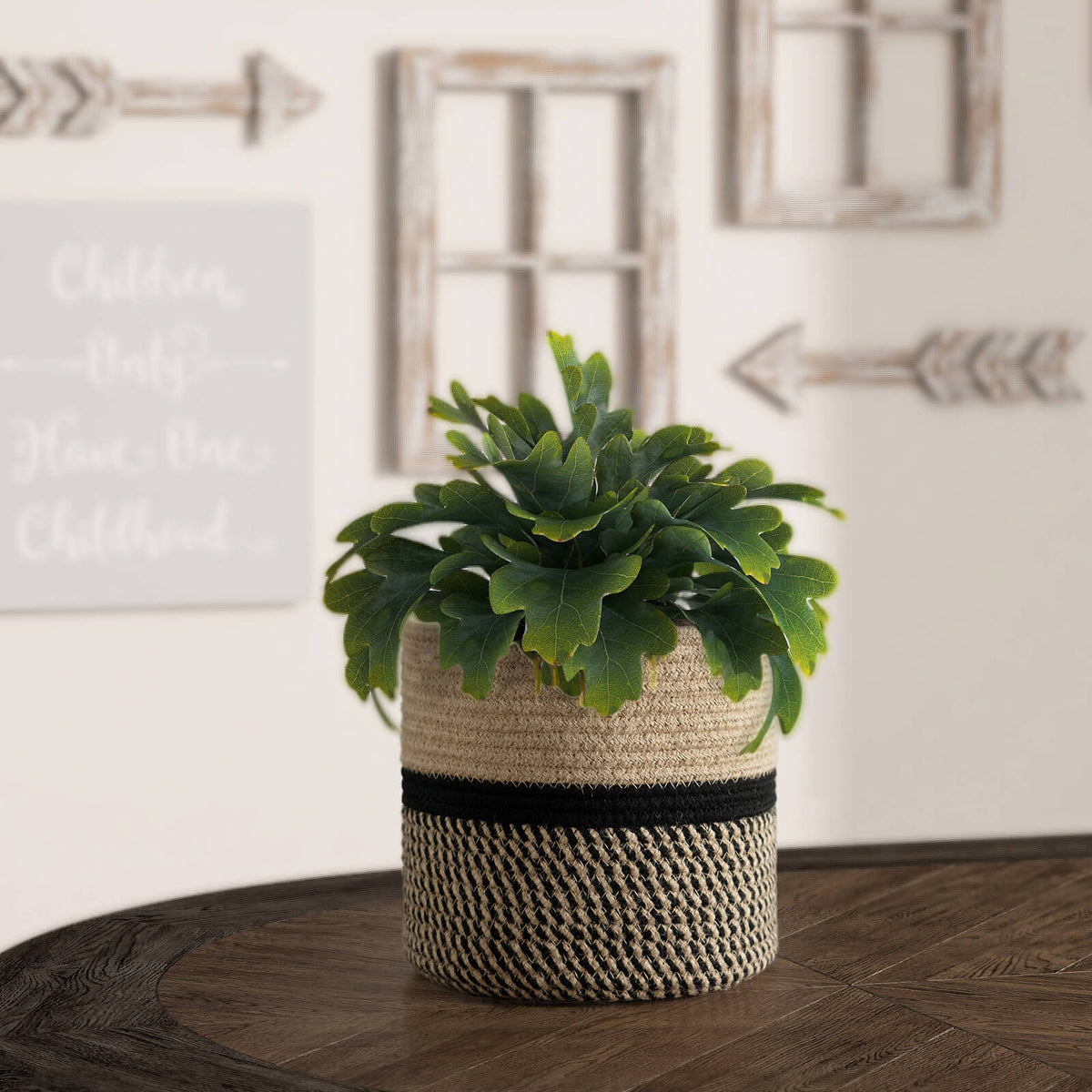 Jute Plant Basket Modern Woven Basket for 10
