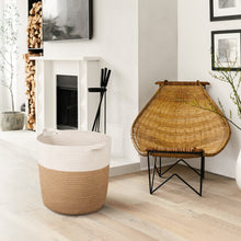 Load image into Gallery viewer, XL Jute Rope Woven Laundry Basket with Handles Baby Hamper Bedroom Storage