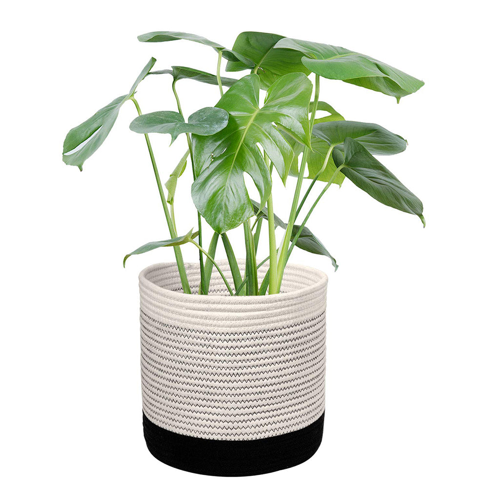 Cotton Rope Plant Basket Indoor Modern Decor Timeyard