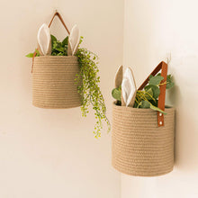 Load image into Gallery viewer, 2 Pack Jute Hanging Baskets with Bunny Ear