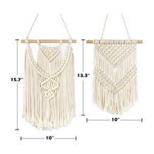 Load image into Gallery viewer, 2 Pcs Small Macrame Wall Hanging Tapestry Boho Wall Decor Beige Timeyard