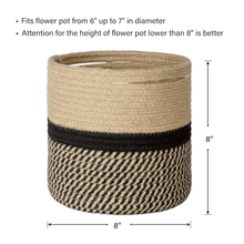 Load image into Gallery viewer, Jute Plant Basket Modern Woven Basket for 10&quot; Flower Pot