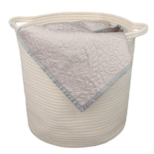 Load image into Gallery viewer, 2 PCs Off  White Laundry Basket with Handles Cotton Rope Soft Woven Floor Basket