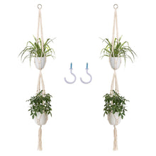 Load image into Gallery viewer, 2 Pcs Handmade Double Indoor Hanging Planter Pot Holder