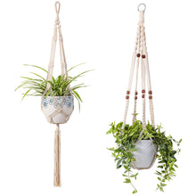 Load image into Gallery viewer, 2 Pcs Macrame Plant Holder In Different Designs Beige
