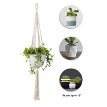 Load image into Gallery viewer, 2 Pcs Macrame Plant Holder In Different Designs Beige Details