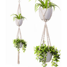 Load image into Gallery viewer, 2 Tier Macrame Plant Hanger Modern Boho Home Decor