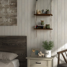 Load image into Gallery viewer, Rustic Wood Wall Shelves with Handmade Woven Hanger