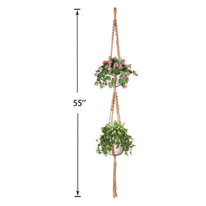 3 Pcs Jute Handmade Hanging Plant Holders Size