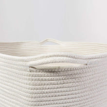 Load image into Gallery viewer, Baby Laundry Basket XXXLarge Cotton Rope Basket Storage Bins White 21.7 x 13.8 in Well-Crafted Stitching