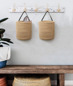 Small Jute Rope Hanging Basket For Living Room