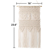Load image into Gallery viewer, Macrame Wall Hanging Bedroom Wall Decor Beige Size