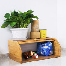 Load image into Gallery viewer, Countertop Bamboo Bread Box 15.8&quot;x 10.8&quot;x 6.8&quot;