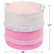 Load image into Gallery viewer, Extra Large Woven Storage Baskets Pink