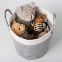Load image into Gallery viewer, Grey and White Cotton Rope Basket