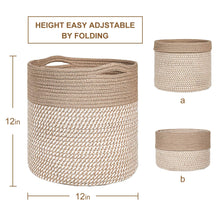 Load image into Gallery viewer, 2Pcs Rope Plant Basket 12 inches Woven Basket