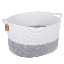 Load image into Gallery viewer, Bedroom Basket 3XL Woven Rope Storage Bin Box for Home Organizer Grey White Timeyard