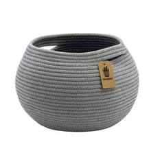 Load image into Gallery viewer, Cotton Rope Round Corner Table Storage Shelf Basket Gray