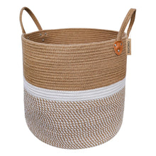 Load image into Gallery viewer, Jute Natural Laundry Basket Toy Towels Blanket Basket 16&quot; x 16&quot;