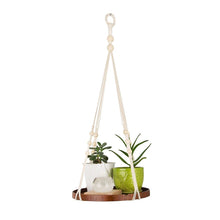 Load image into Gallery viewer, Hanging Plant Holders With Brown Wooden Shelf