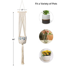 Load image into Gallery viewer, Macrame Handmade Indoor Wall Hanging Planter Size