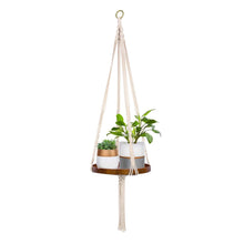 Load image into Gallery viewer, Macrame Plant Hanger With Brown Shelf
