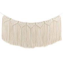 Load image into Gallery viewer, Macrame Wall Hanging Curtain Fringe Garland Banner Beige