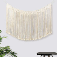 Load image into Gallery viewer, Macrame Wall Hanging Woven Curtain Boho Art Beige Wall Decor