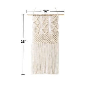 Macrame Wall Hanging Woven Tapestry Wall Decor Beige Size