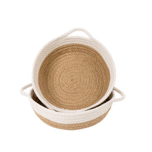 Load image into Gallery viewer, Set of 2 Small Rope Baskets for Fruit Kitchen Desk Storage Bins 9.8 x 8.7 x 2.8 in TImeyard