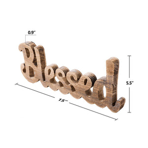 Simply Blessed Wall Sign Wood Signs for Home Bedroom Baby Nursery Decorations product size
