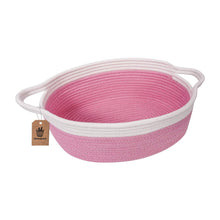 Load image into Gallery viewer, Small Woven Toy Chests Organizers Cotton Rope Basket with Handles Pink