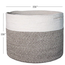 Load image into Gallery viewer, Timeyard Large Stackable Storage Bins Woven Blanket Basket Off White Brown