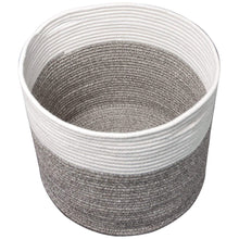 Load image into Gallery viewer, Timeyard Large Stackable Storage Bins Woven Blanket Basket Off White Brown bottom