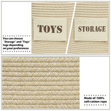 Load image into Gallery viewer, XXL Toy Storage Basket for Baby Girl Boys Playroom Organizer Rectangular Cotton Rope Basket