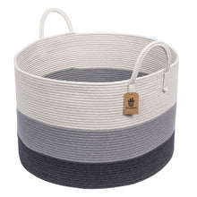 Load image into Gallery viewer, XXXL Gray Bathroom Storage Baskets Woven Rope Basket with Handles Clothes Hamper