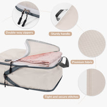 Load image into Gallery viewer, TIMEYARD 7 Set Compression Packing Cubes for Travel, Women Travel Bags Luggage Organizers,Travel Accessories Expandable Packing Organizers for Carry On, Beige