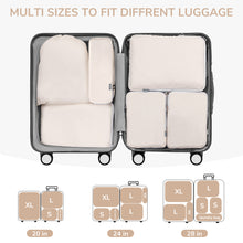 Load image into Gallery viewer, TIMEYARD 7 Set Compression Packing Cubes for Travel, Women Travel Bags Luggage Organizers,Travel Accessories Expandable Packing Organizers for Carry On, Beige