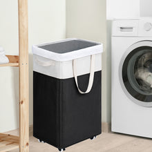 Load image into Gallery viewer, TIMEYARD 75L Rolling Laundry Hamper with Wheels and Removable Mesh Bag, Large Clothes Hampers for Laundry, White &amp; Black