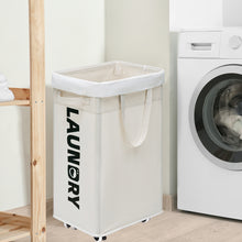 Load image into Gallery viewer, TIMEYARD 75L Rolling Laundry Hamper with Wheels and Removable Mesh Bag, Rolling laundry basket for organization, White