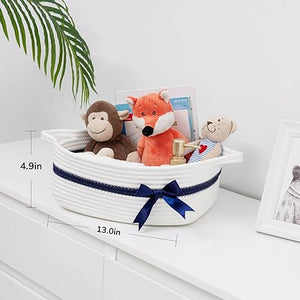 Goodpick Bow-knot white Small Woven Rope Gift Basket