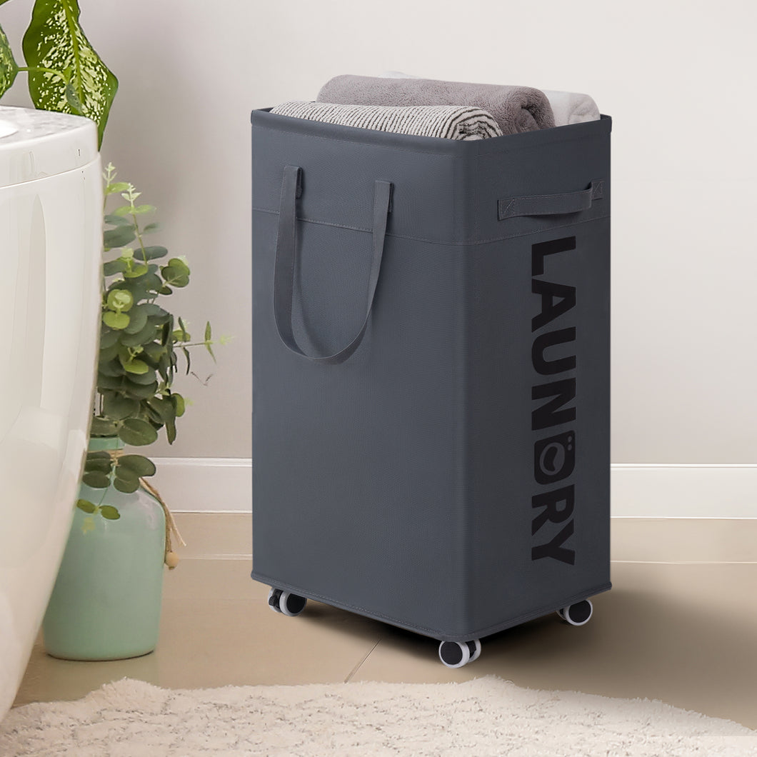 TIMEYARD 75L Rolling Laundry hamper with Wheels and Removable Mesh Bag, Dirty Clothes hamper for Laundry Room, Gray