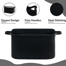 Load image into Gallery viewer, TIMEYARD Large Blanket Basket, 21.6&quot; x 14.9&quot; x 11.8&quot; Rectangle Woven Baskets for Storage-Black