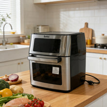 Load image into Gallery viewer, Bekki Air Fryer, Digital Preset Airfryer with Visible Window, Air Fry, Chicken, Pizza, Dehydrate, Fries, 90-Min Timer, 1700W, Gray