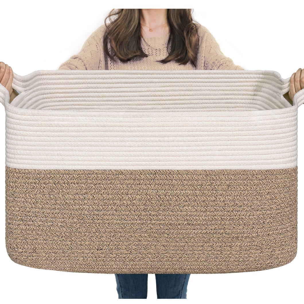 TIMEYARD Large Blanket Basket, 21.6