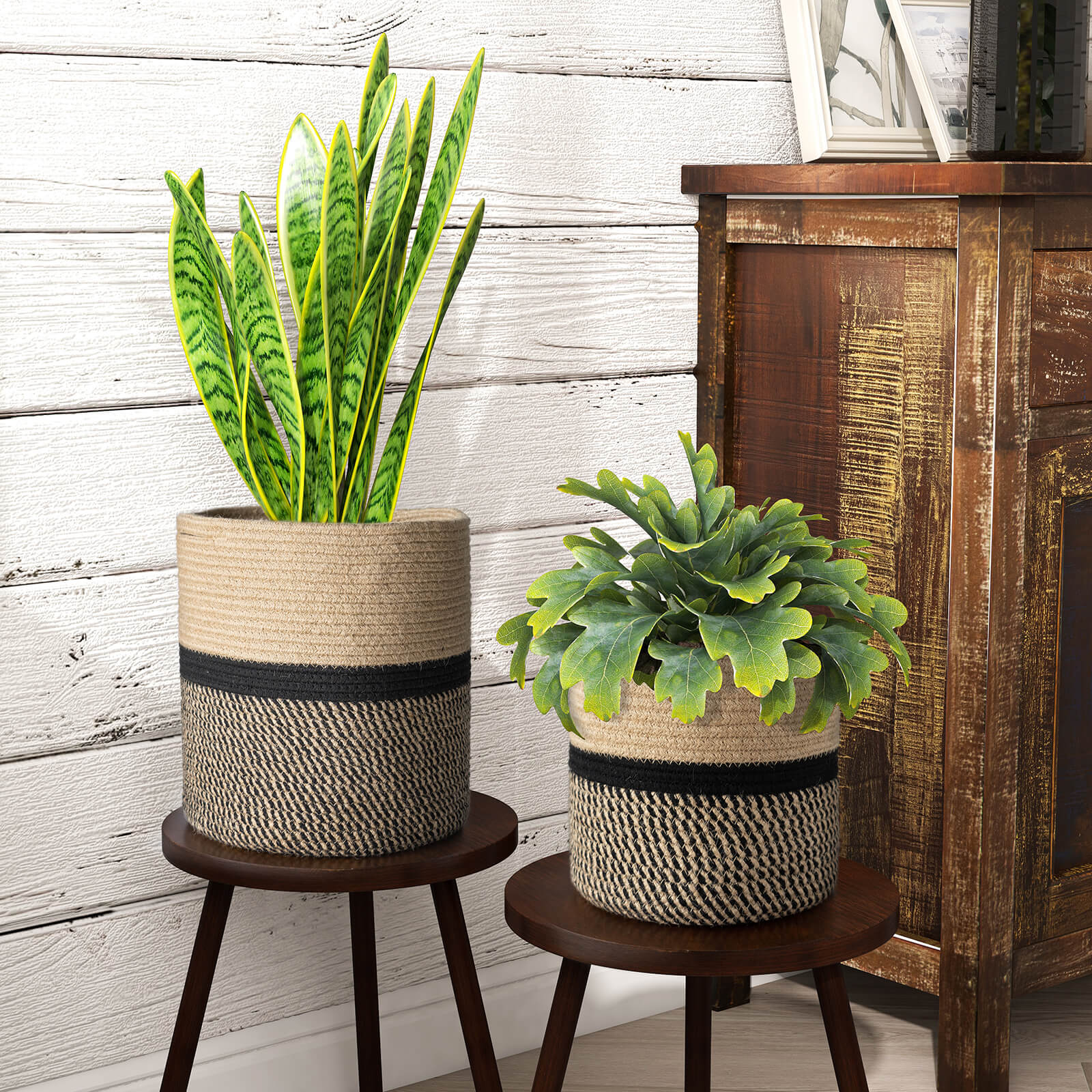 jute plant pot Jute Plant Basket Modern Woven Basket for 10" Flower Pot