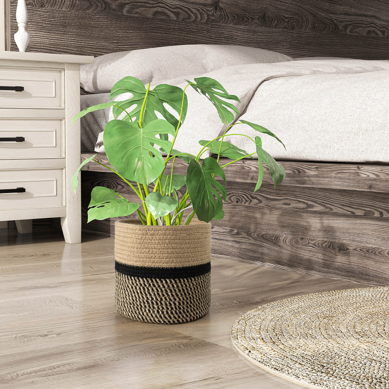 jute pots for plants Jute Plant Basket Modern Woven Basket for 10" Flower Pot