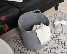 Load image into Gallery viewer, Grey Laundry Basket Cotton Rope Basket Hamper for Blanket