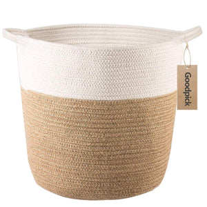 XL Jute Rope Woven Laundry Basket with Handles Baby Hamper Bedroom Storage