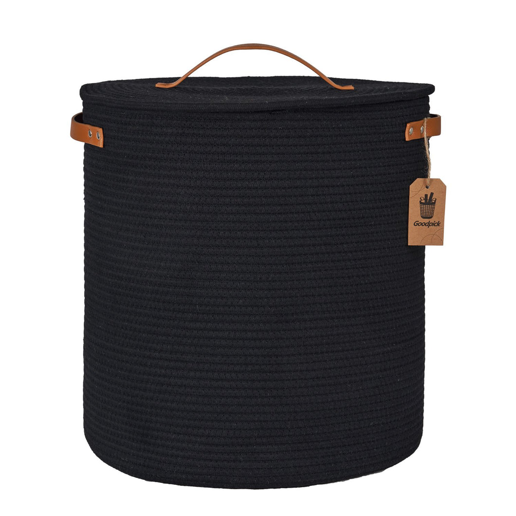 Tall Hamper with Lid Black Laundry Basket – Timeyard